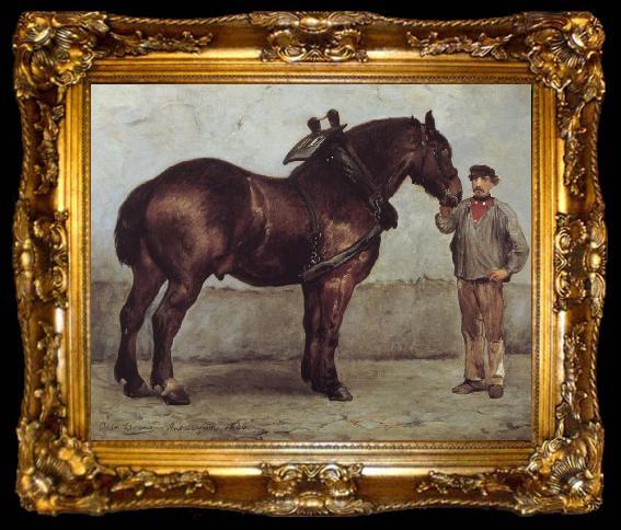 framed  Otto Bache The working horse, ta009-2